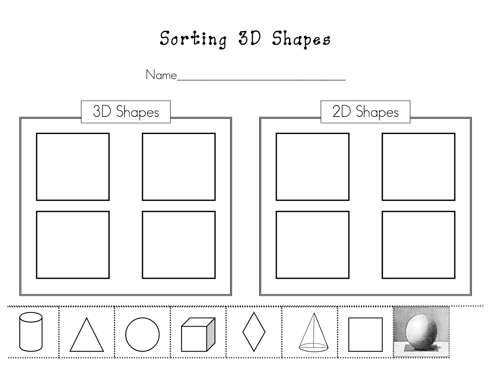 Kindergarten 2d And 3d Shapes Worksheets Printable Kindergarten 