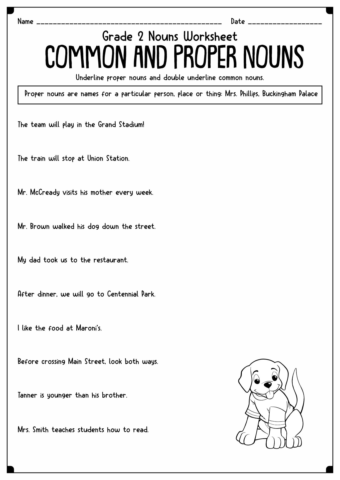 18 Best Images Of Proper Noun Worksheets For First Grade Common And Proper Nouns Worksheets 