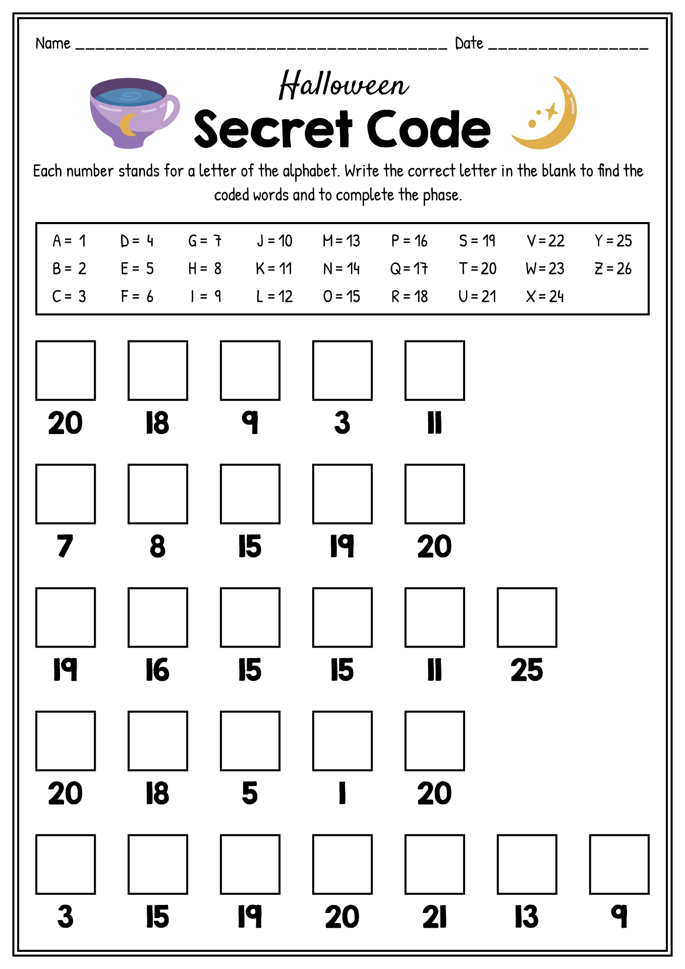 8 Best Images Of Secret Message Math Worksheets Halloween Math Worksheets 4th Grade Printable