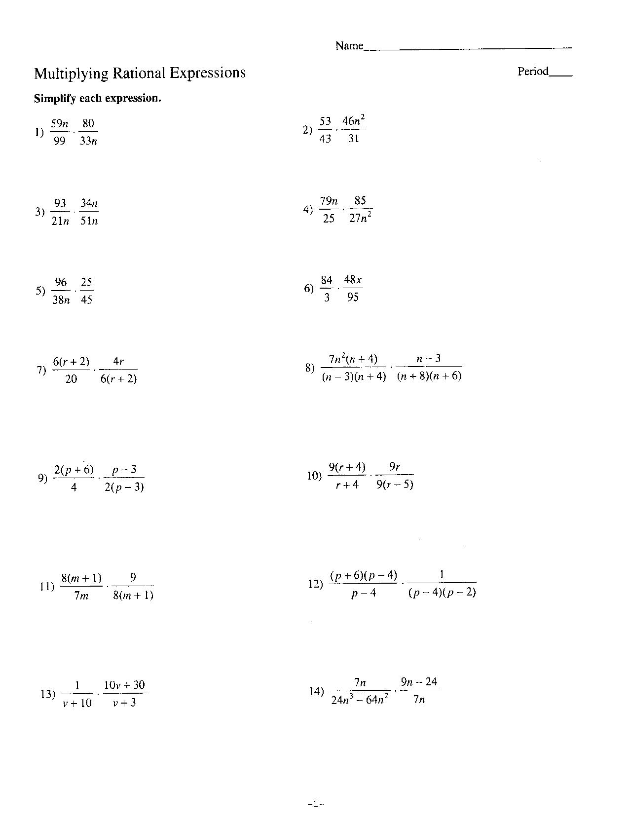 12 Best Images Of Pre Algebra With Pizzazz Worksheets Answers Simplifying Rational Expressions