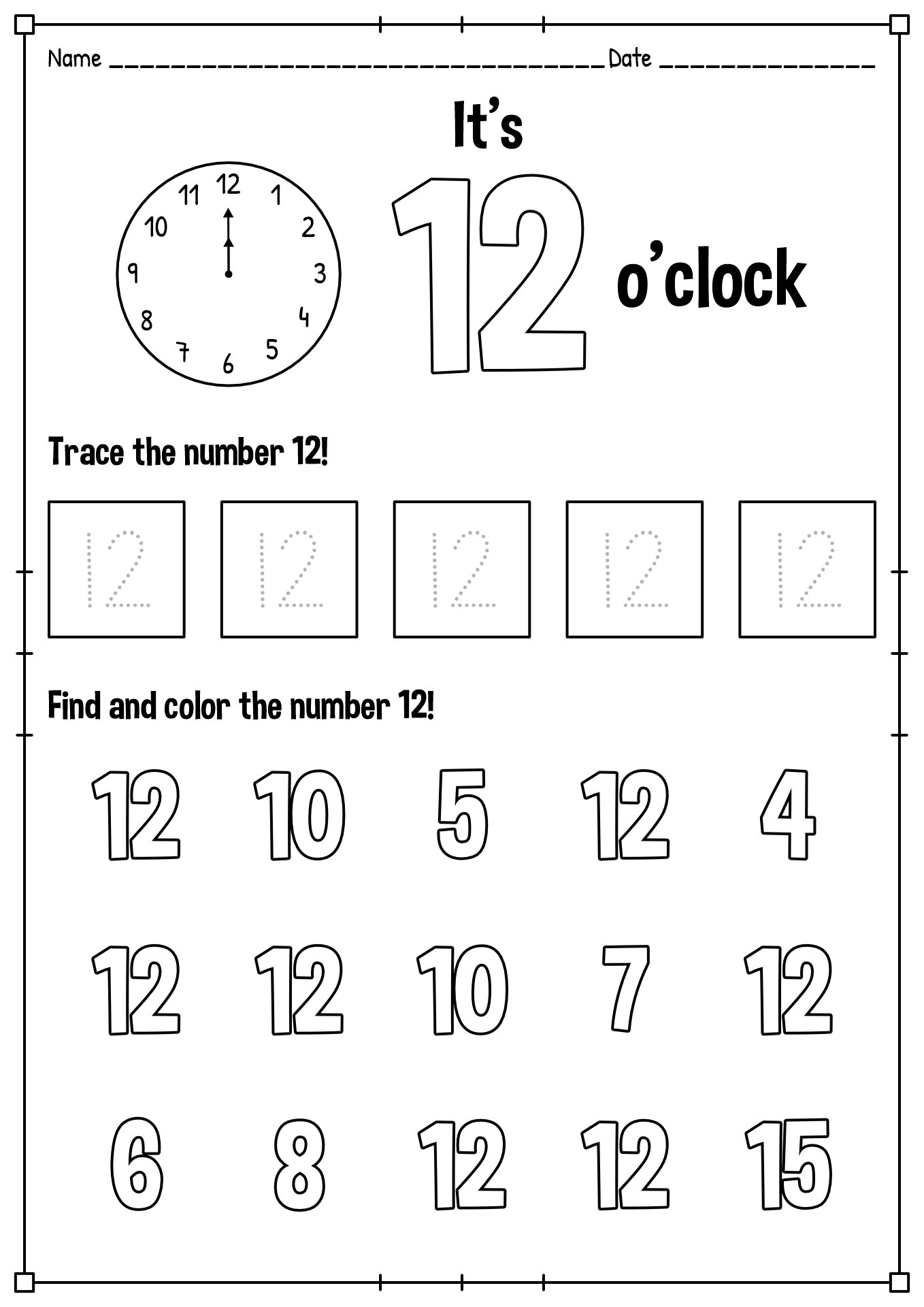 11 Best Images Of 12 Free Printable Number Tracing Preschool Worksheets 