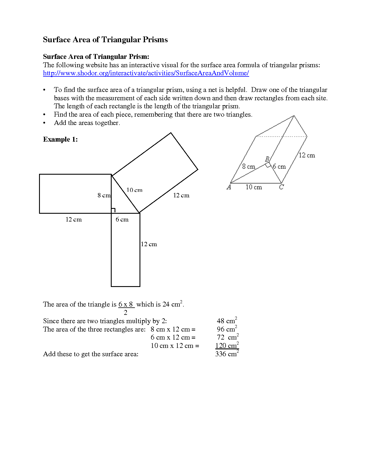 11 Best Images Of Surface Area Rectangular Prism Net Worksheet 