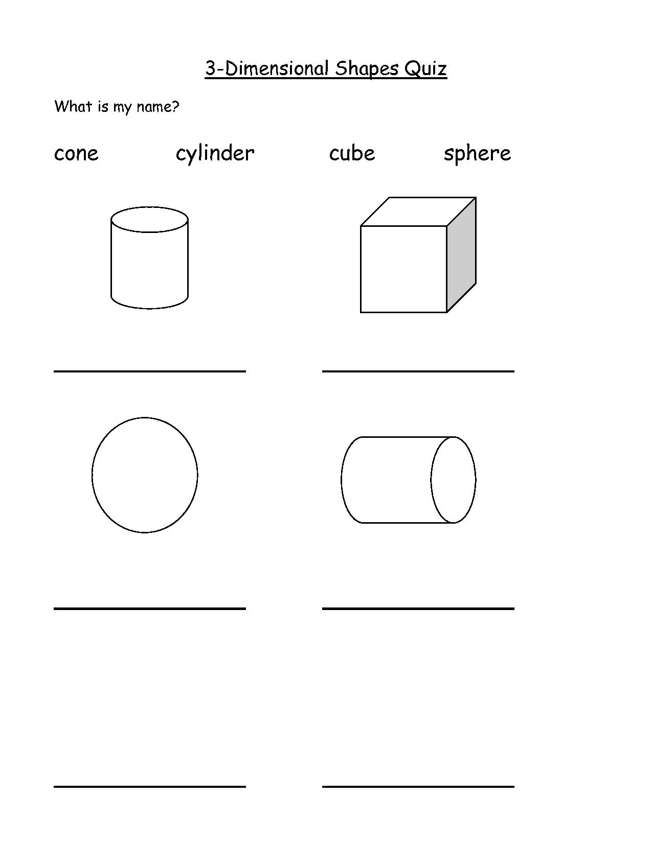 12 Best Images Of 3 Dimensional Shape Worksheets Printable 3 