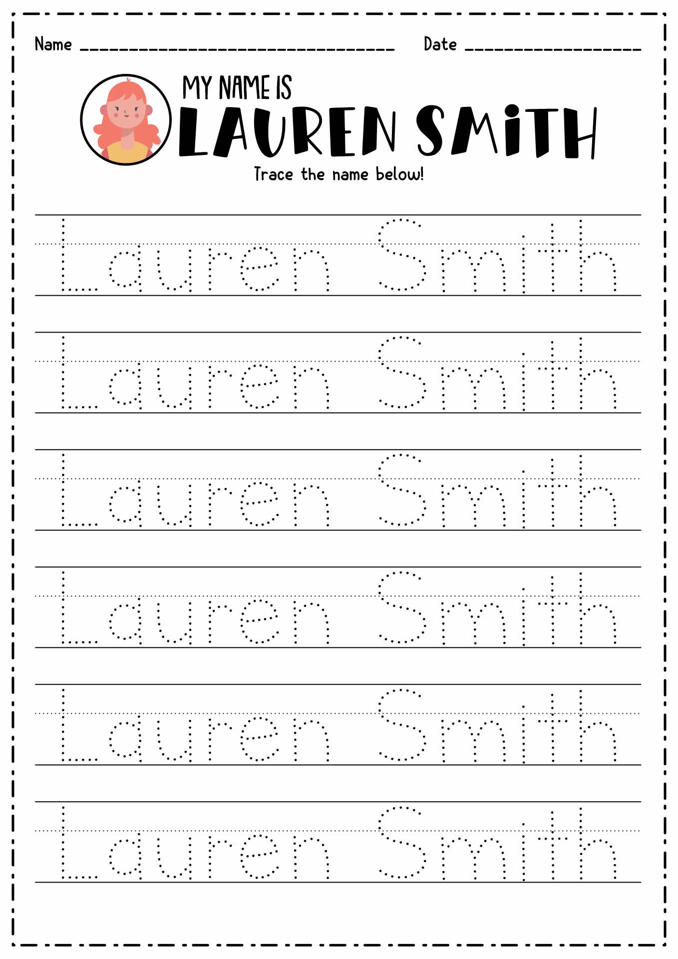 14 Best Images Of Create Name Tracing Worksheets Create Your Own 