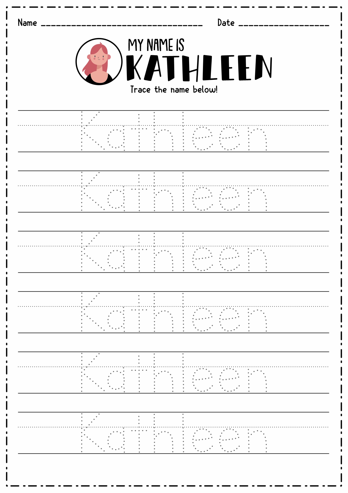 14 Best Images Of Create Name Tracing Worksheets Create Your Own Tracing Name Worksheet Free 