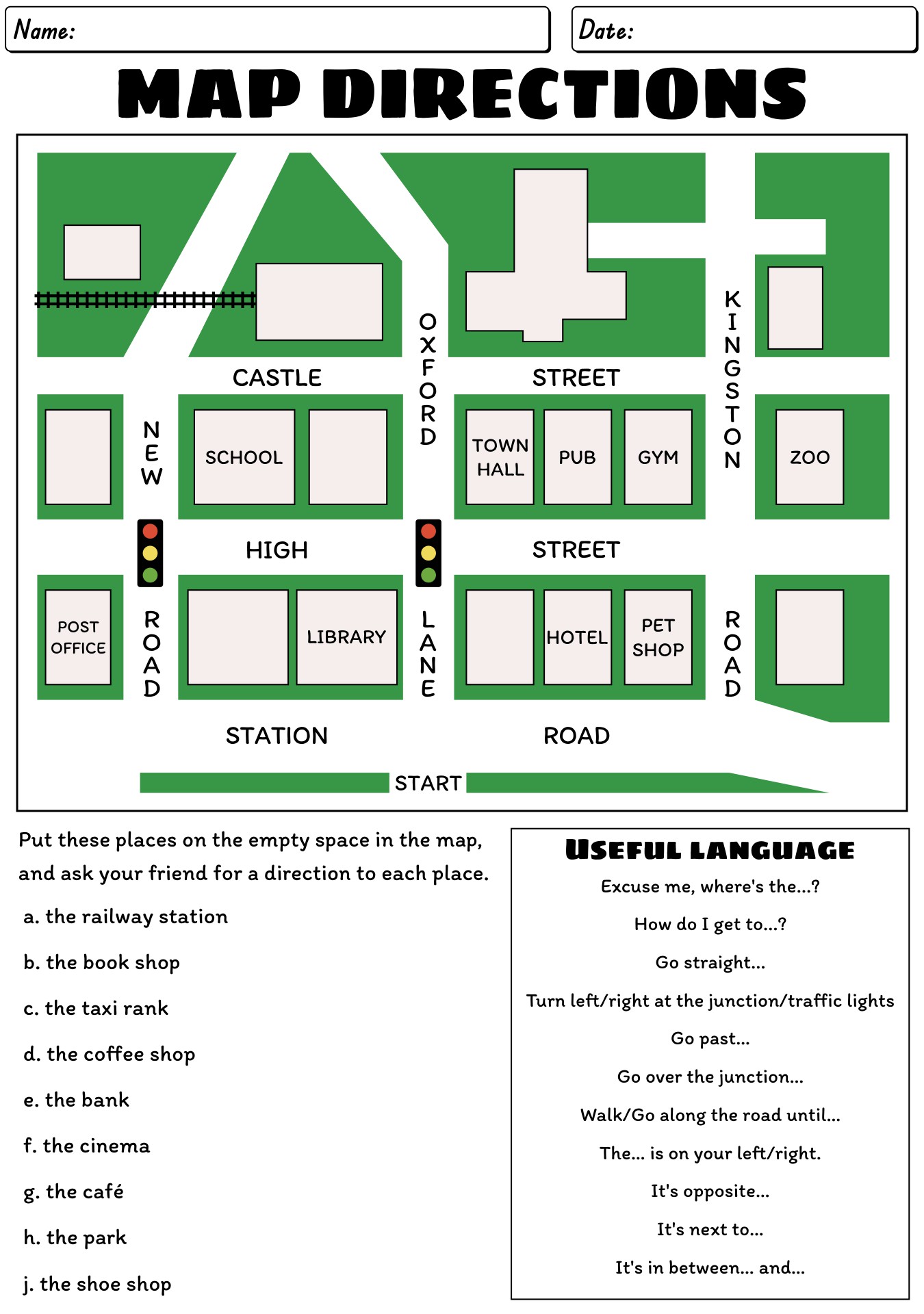 16 Best Images Of Map Directions Worksheet ESL Map Giving Directions 