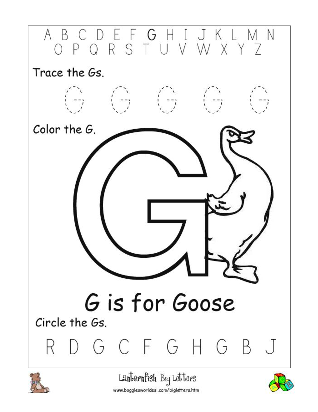 12 Best Images Of Letter G Worksheets For Pre K Printable Preschool 