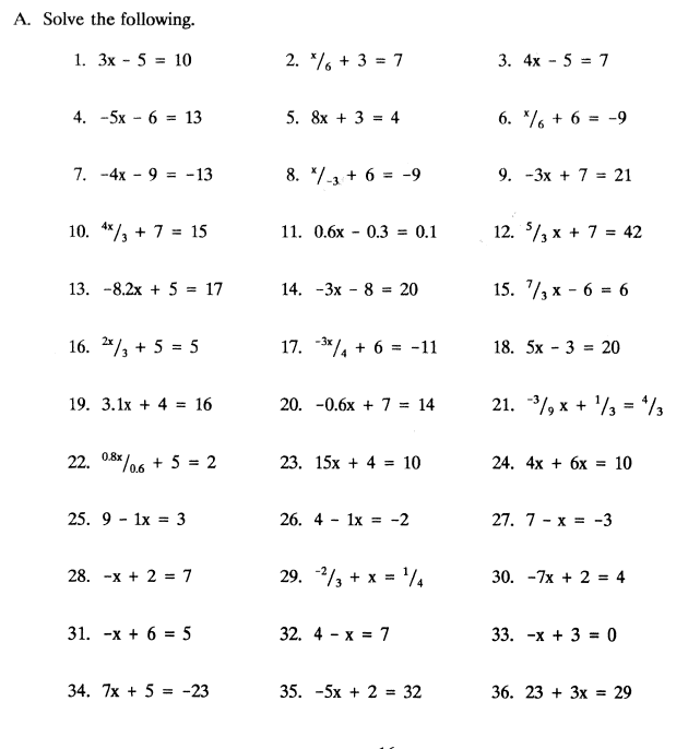 Algebraic Expressions Worksheets