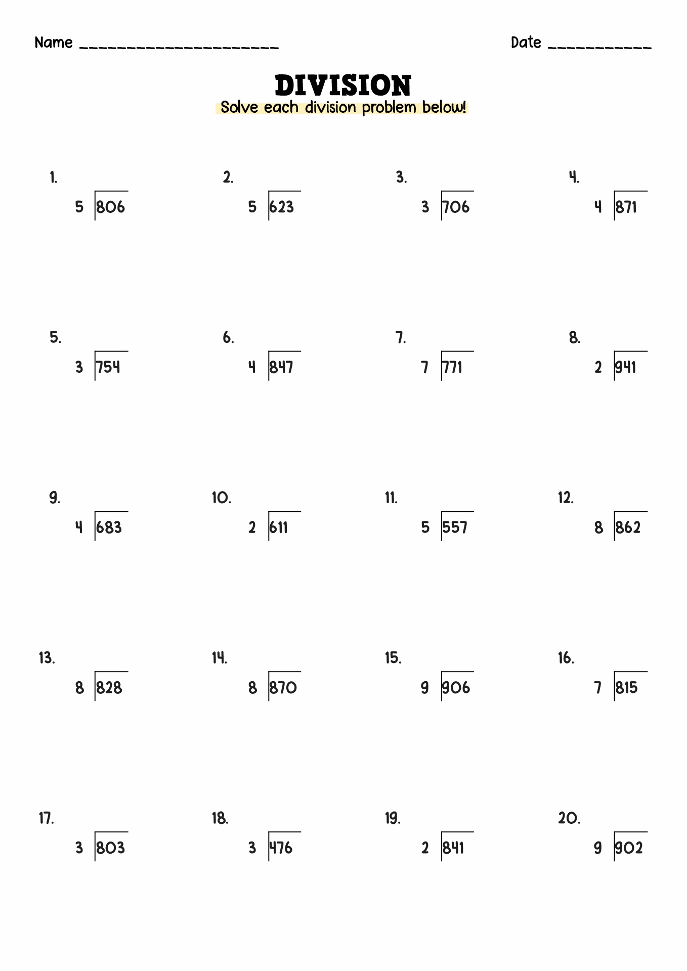 12 Best Images Of Fourth Grade Worksheets Division With Remainder 