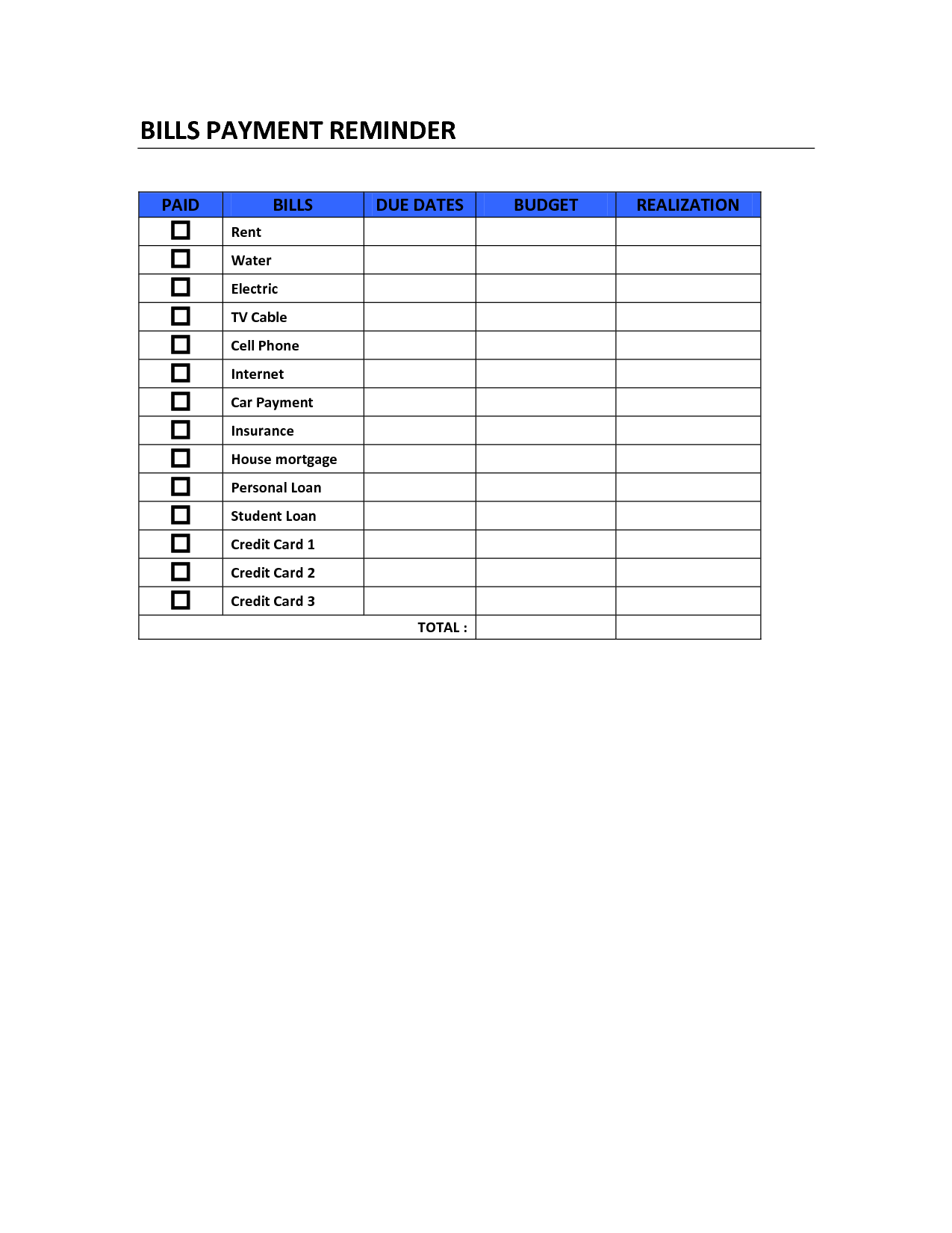 10 Best Images of Bill Paying Worksheet Microsoft Word - Monthly Bill