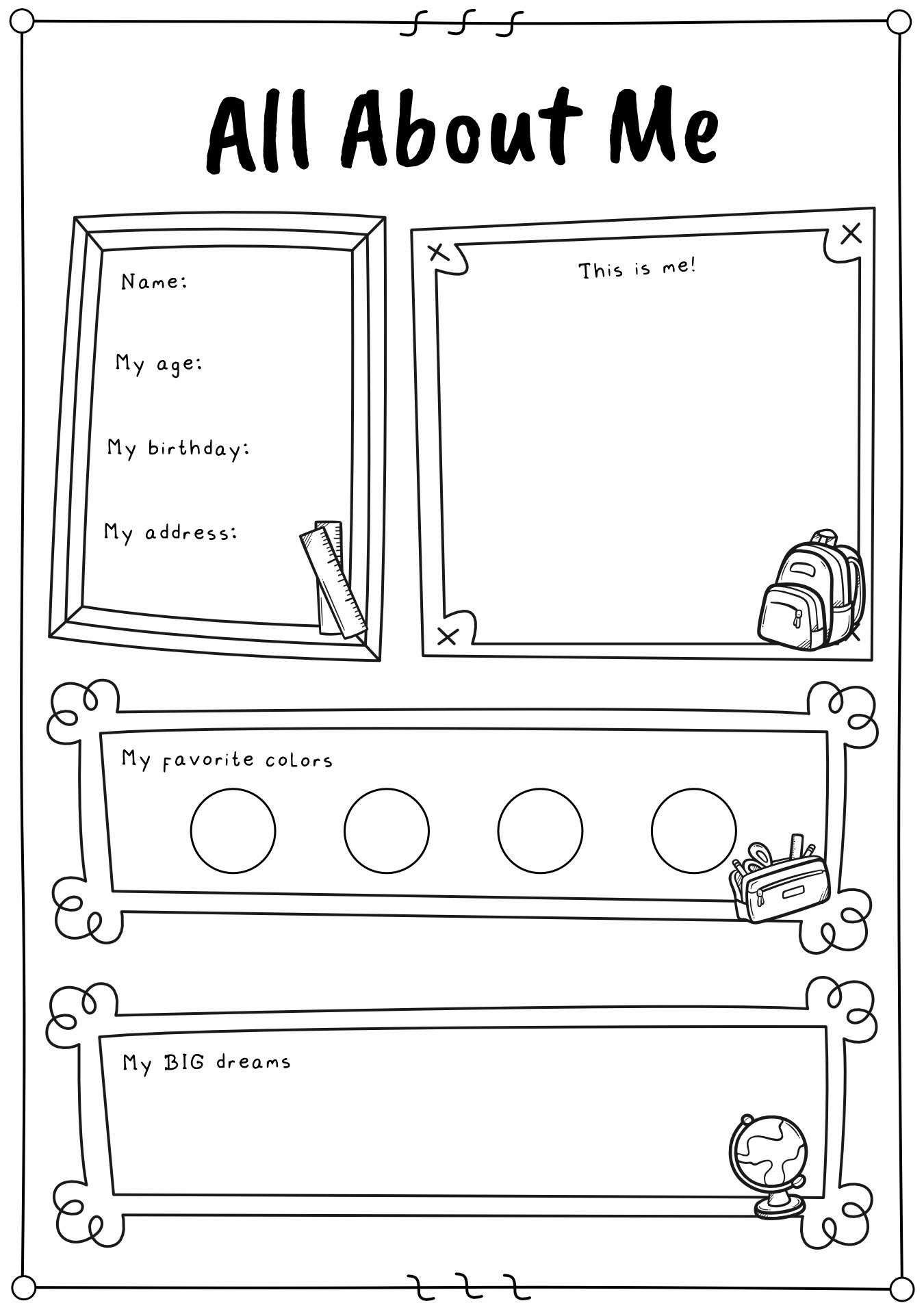 Discover Myself Educational Sheets for Kids