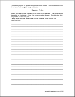 15 Best Images of Writing Prompts For Middle School Worksheets - 8th ...