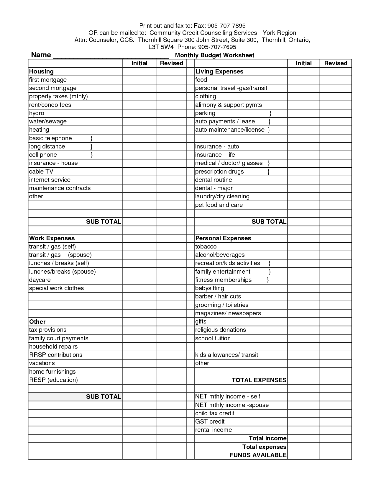 15 Worksheet Budget Sheet Blank Worksheeto