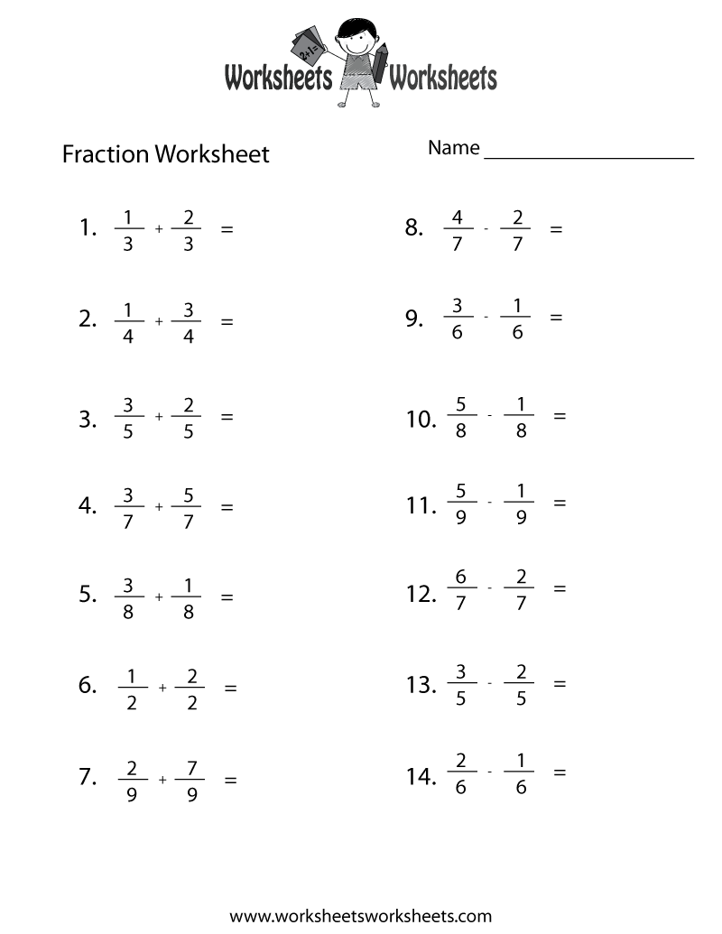 fraction-online-worksheet