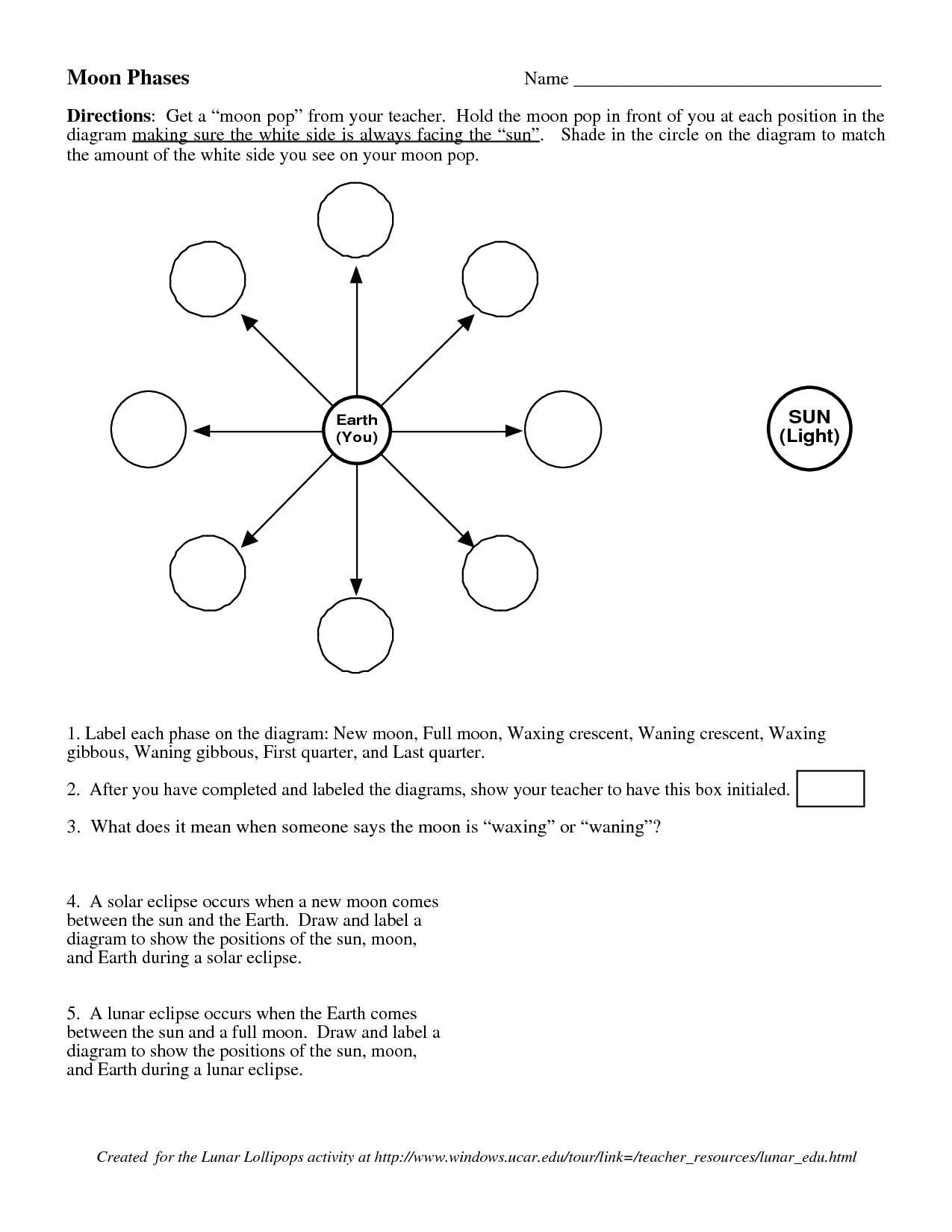 13 Earth Moon System Worksheets Worksheeto