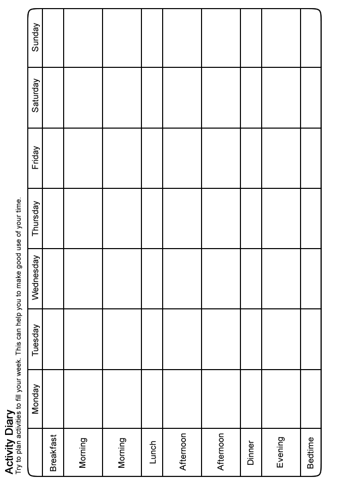 Activity Scheduling Worksheet