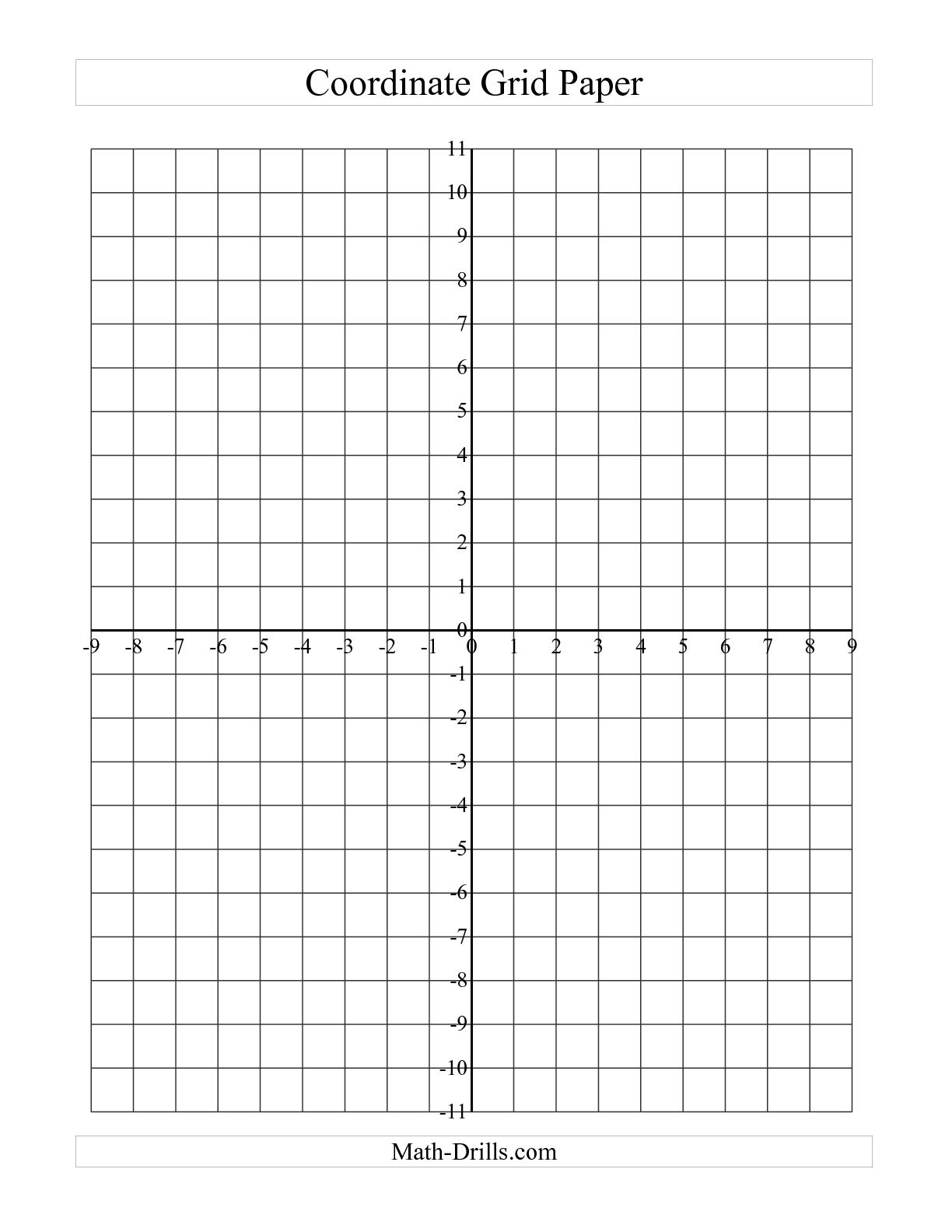 Coordinate Grid Graph Paper