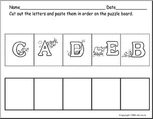 Cut and Paste ABC Order Worksheets