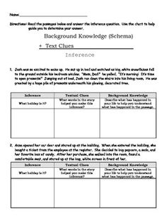 Drawing Inferences Graphic Organizer