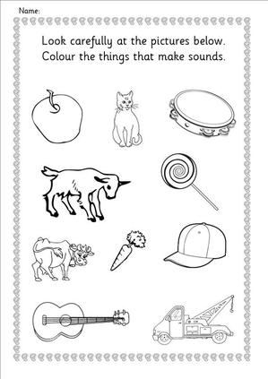 Five Senses Hearing Worksheets