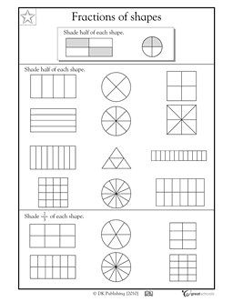 Fraction Worksheets 3rd Grade Shapes