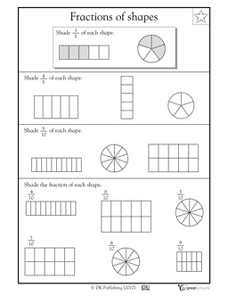 Fraction Worksheets 3rd Grade Shapes