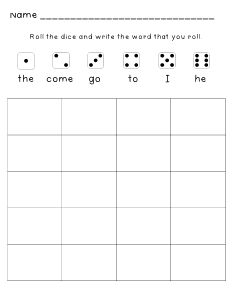 Free Kindergarten Sight Word Center