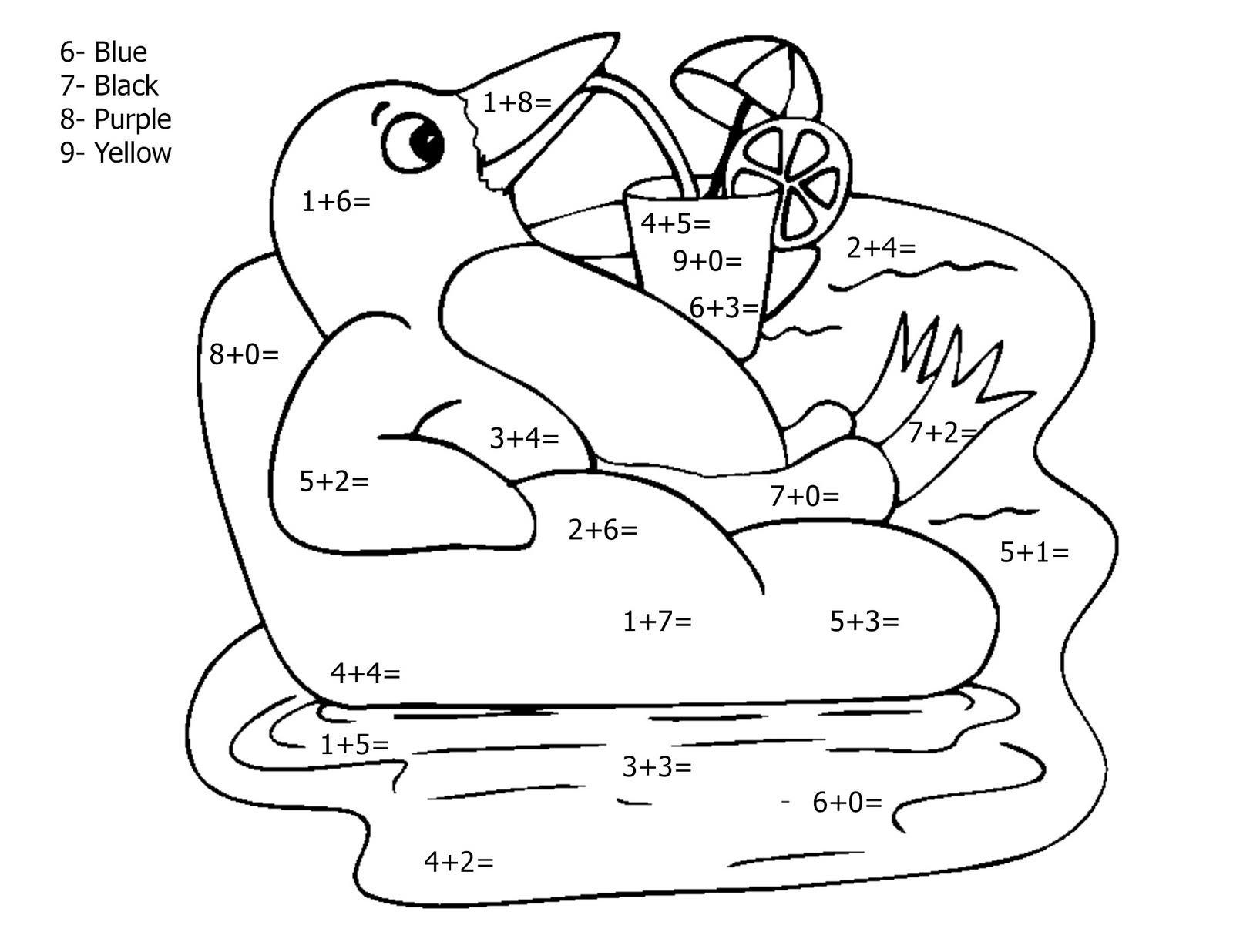 Math Worksheets Color by Number Coloring Pages