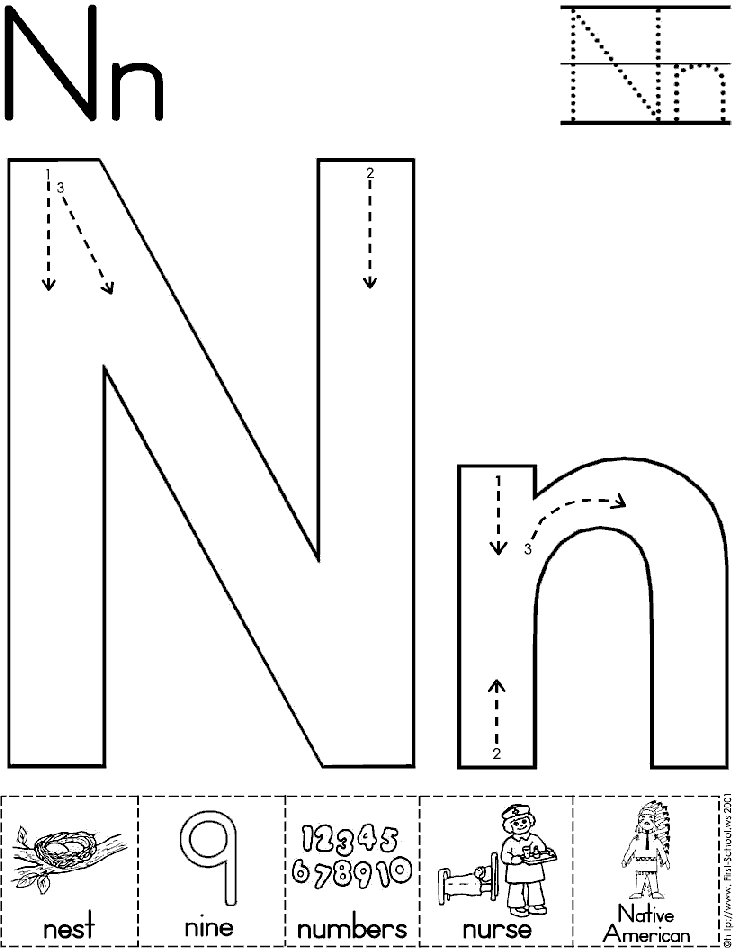 Printable Preschool Worksheets Letter N