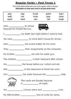 Regular and Irregular Verbs Worksheet