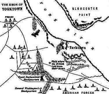 Revolutionary War Yorktown Battle Map