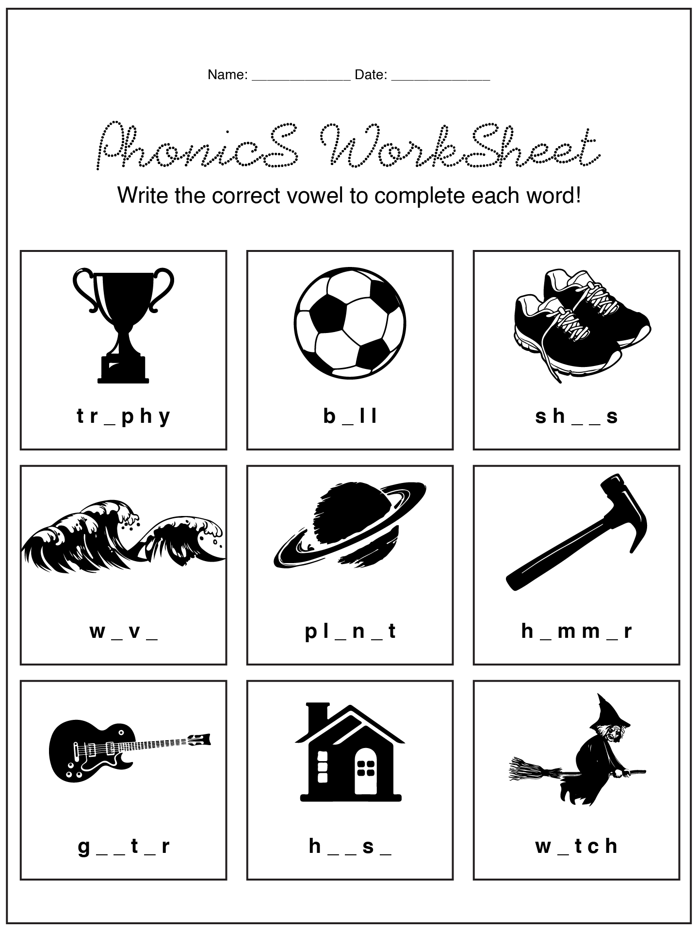 1st Grade Printable Phonics Worksheets