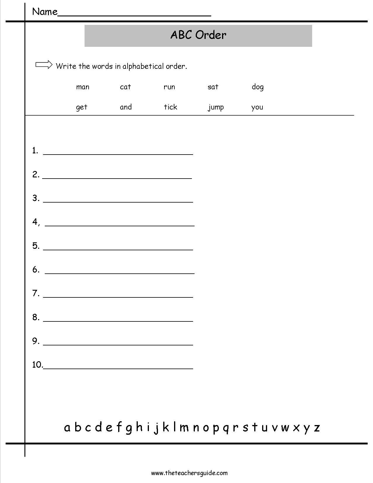11 ABC Order Worksheets For Kindergarten Worksheeto