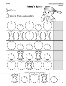 Apple Pattern Worksheet Kindergarten