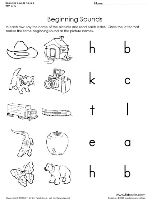 Beginning Letter Sounds Worksheets Kindergarten