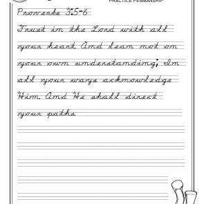 Bible Verses Cursive Writing Worksheets