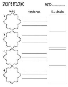 Blank Practice Spelling Words Worksheets