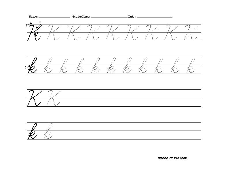 Cursive Letters Worksheets Printable