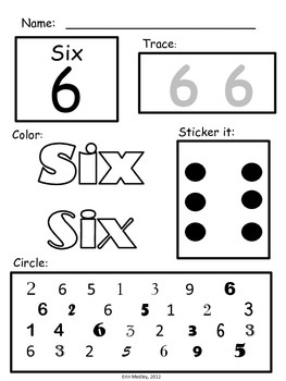 Early Learning Number Worksheets
