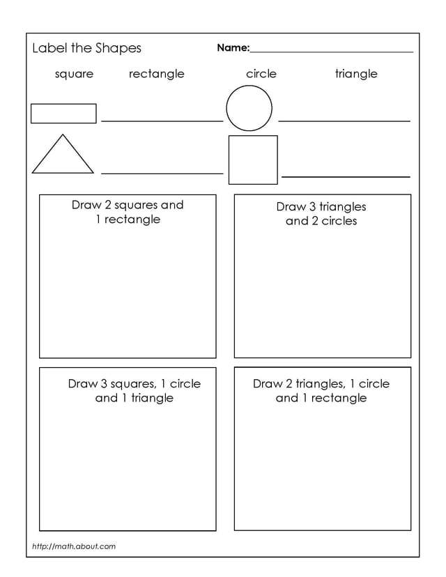 Math Shapes Worksheets 1st Grade