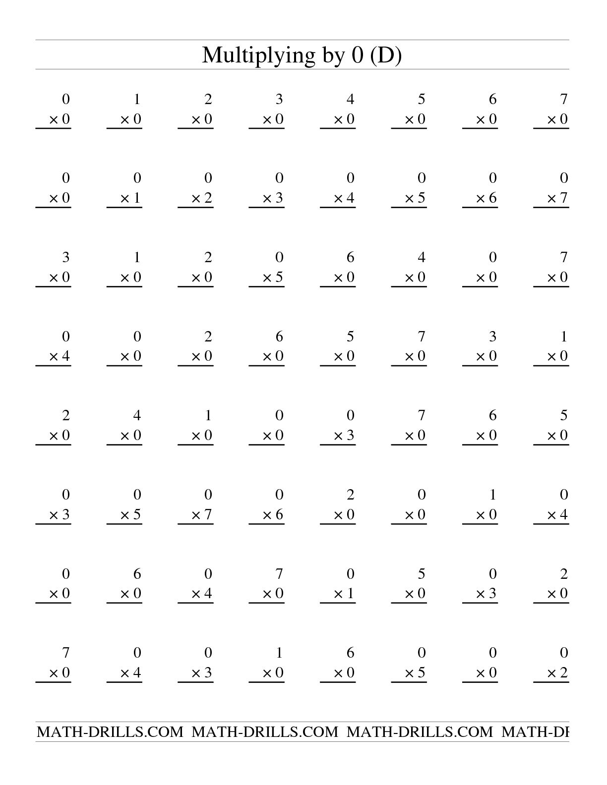 18 Multiplication Worksheets 0 Worksheeto