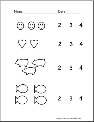 Pre-K Counting Worksheets