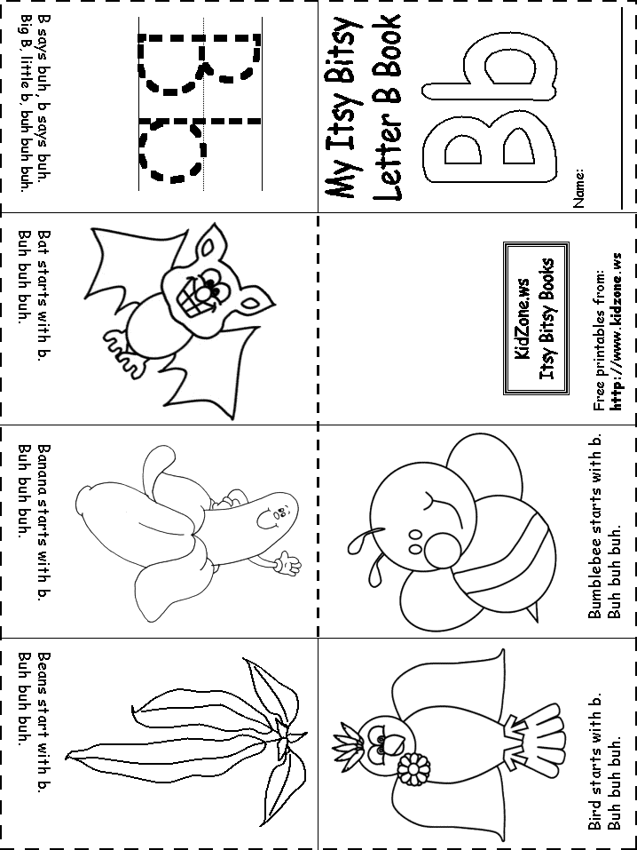 Preschool Printable Worksheets for Letter B Is for Book