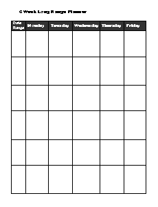 6 Week Blank Calendar Printable