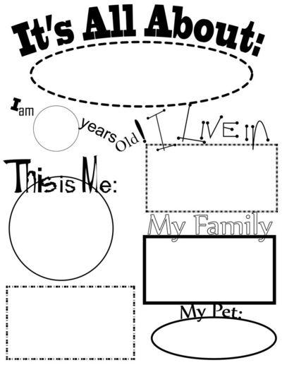 All About Me Activity Worksheets