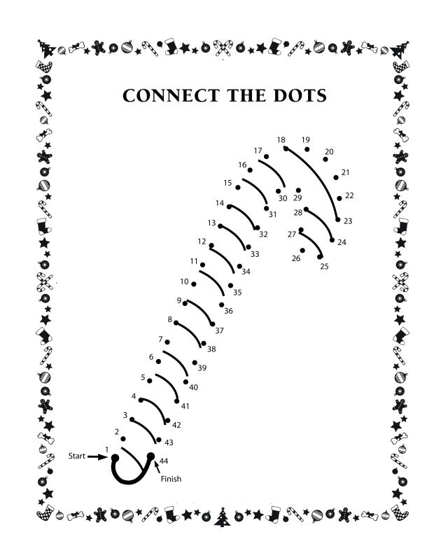 Christmas Connect the Dots Coloring Pages