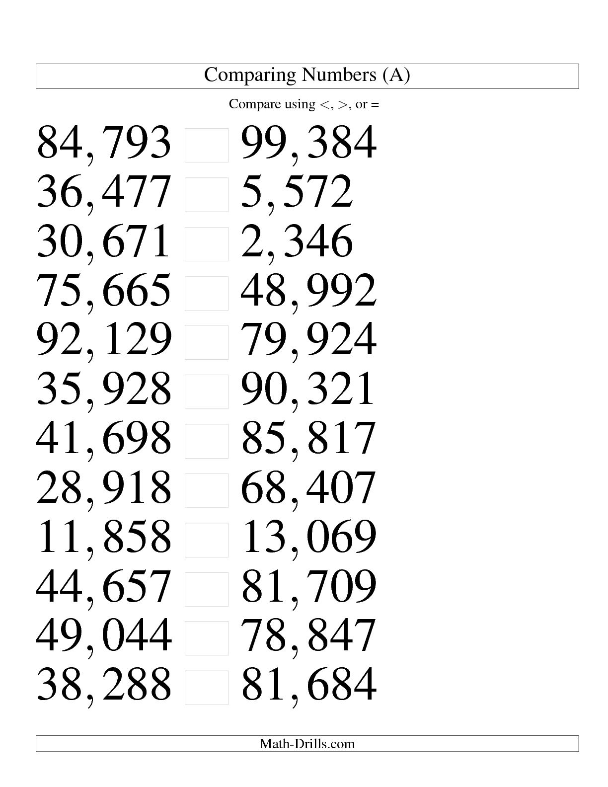 13 Comparing Place Value Worksheet Worksheeto