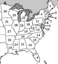 Eastern United States Map Worksheet