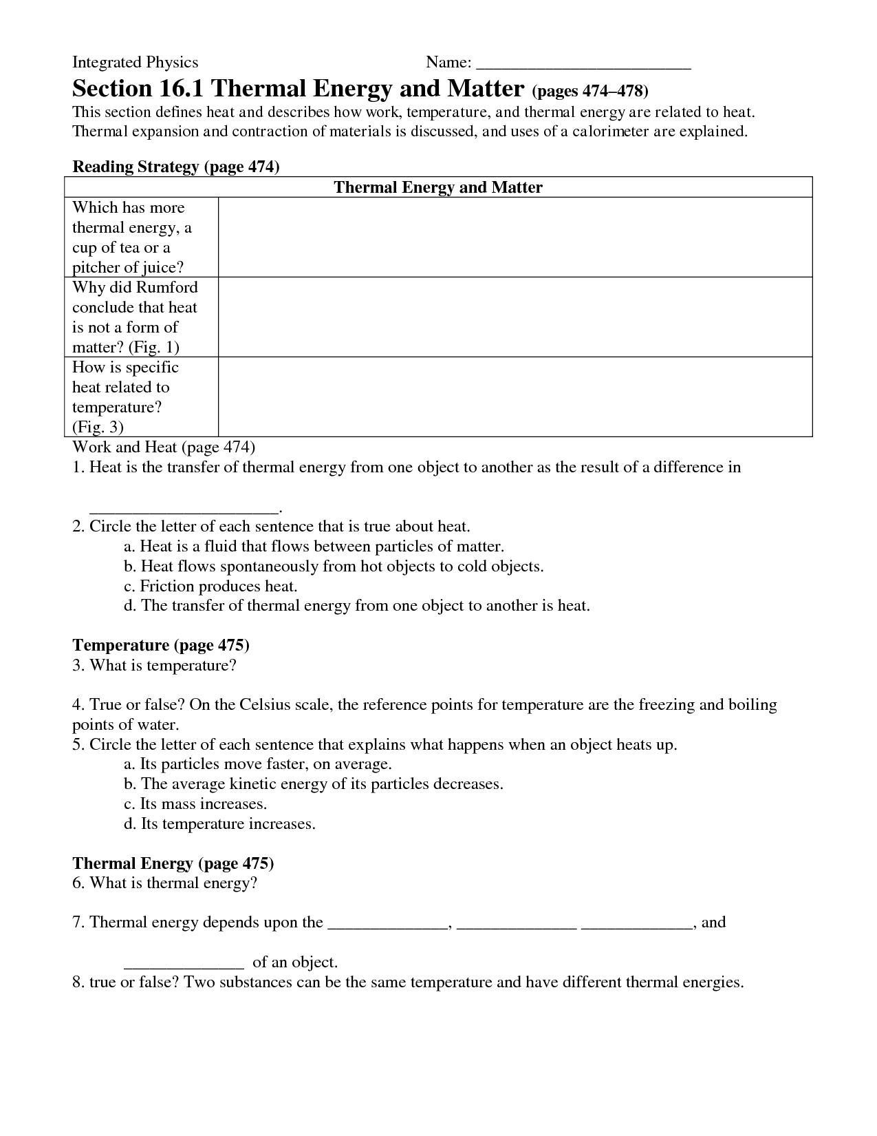 12 Science Worksheets Light Energy And Heat Worksheeto