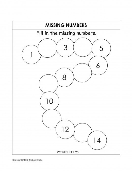 Kindergarten Missing Number Worksheet